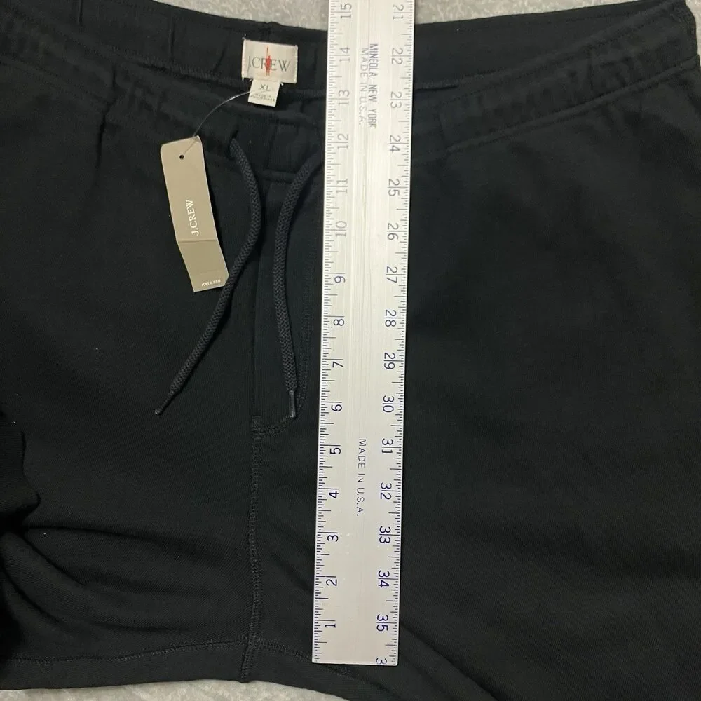 J Crew Heritage Brushed Rib Knit Jogger Mens‎ XL Black Cotton Sweatpants BS571